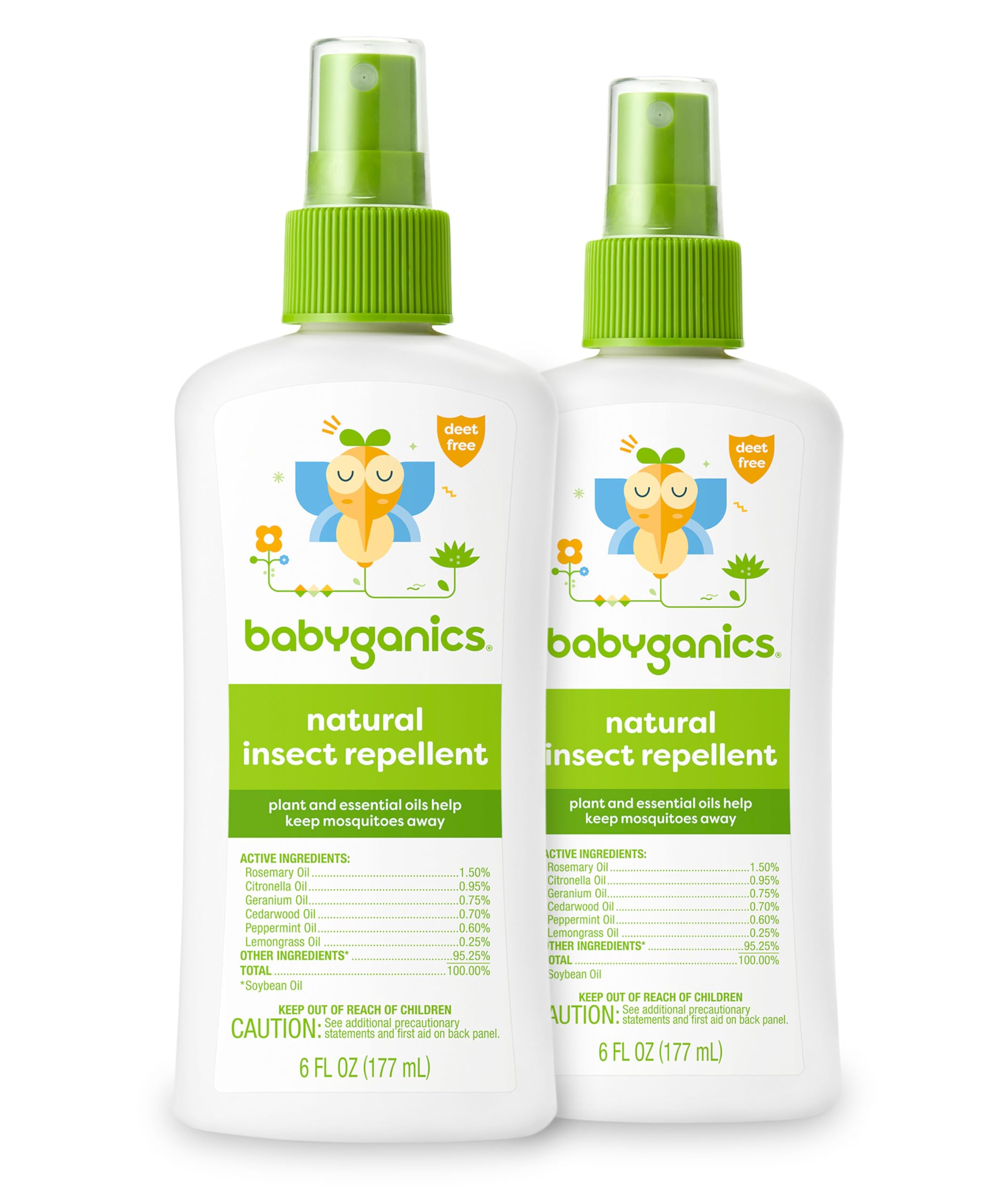 BabyGanics frasco frontal mostrando diseño y tamaño práctico para viajes