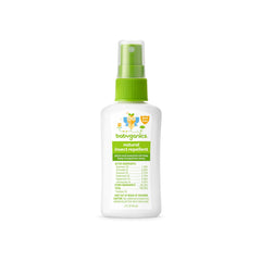 Babyganics spray insectos frente del envase, práctico para viajes