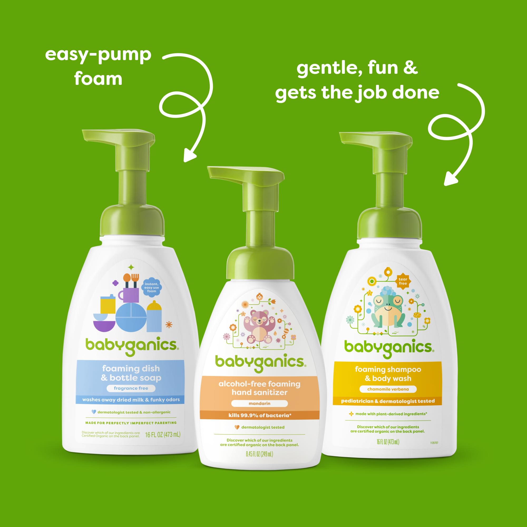 BabyGanics en uso durante el baño, facilita rutina diaria del bebé