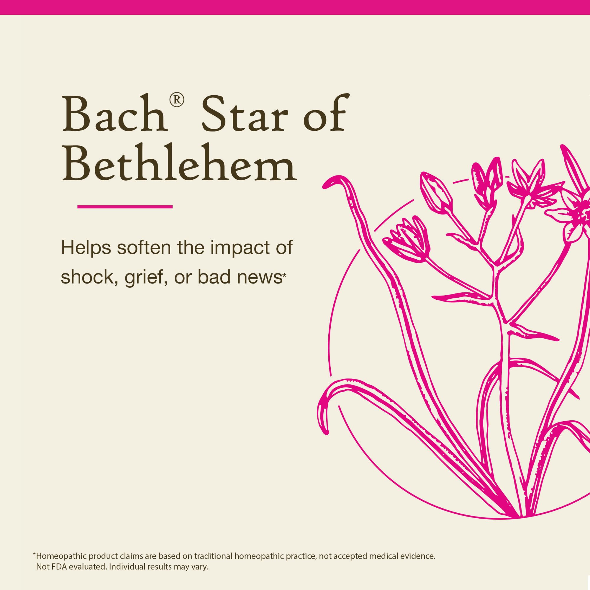 Bach Star of Bethlehem solución clara mostrando fórmula sin alcohol
