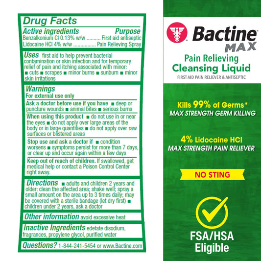 Bactine MAX boquilla en detalle para aplicar spray con precisión y comodidad