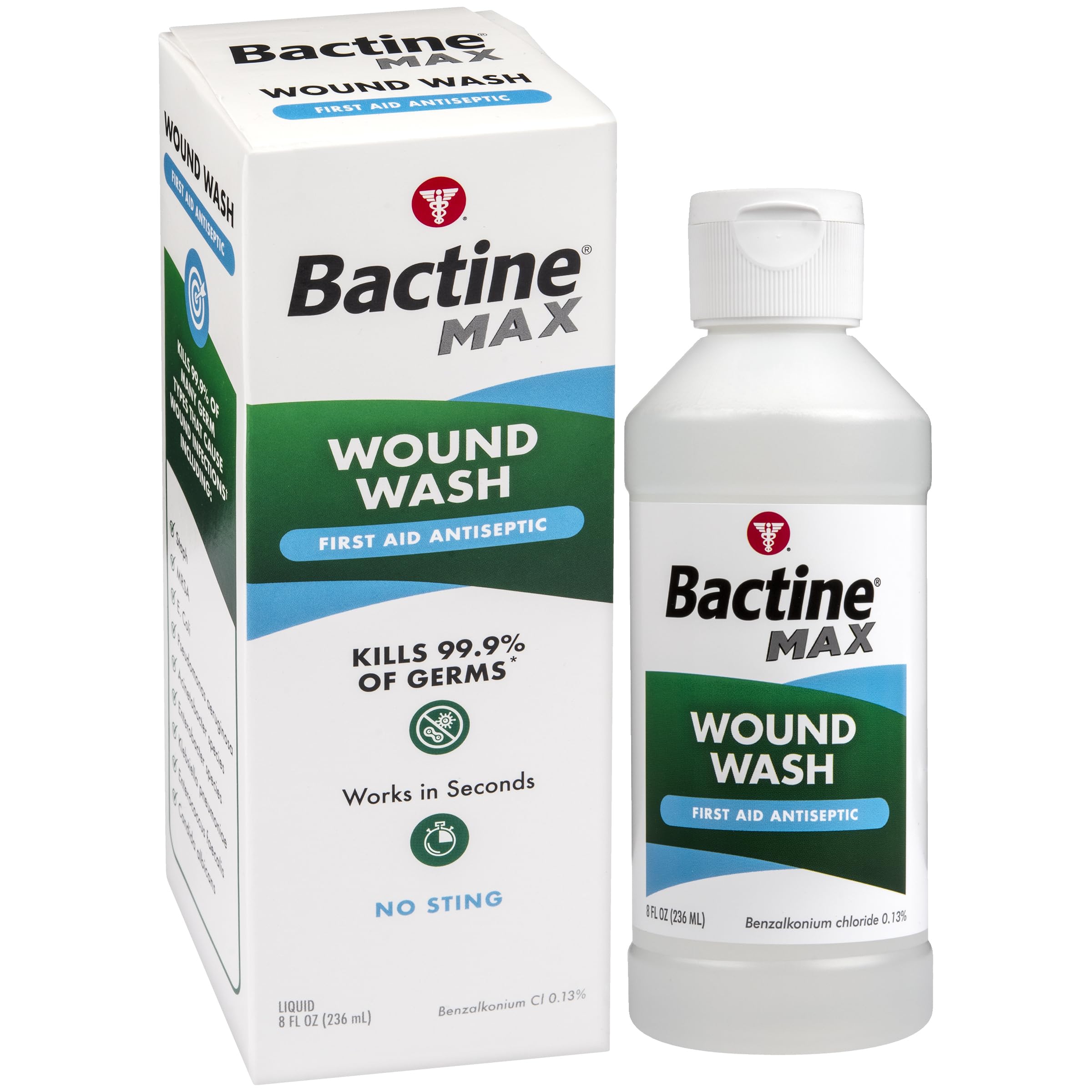 Bactine MAX frente del envase mostrando diseño y tamaño práctico