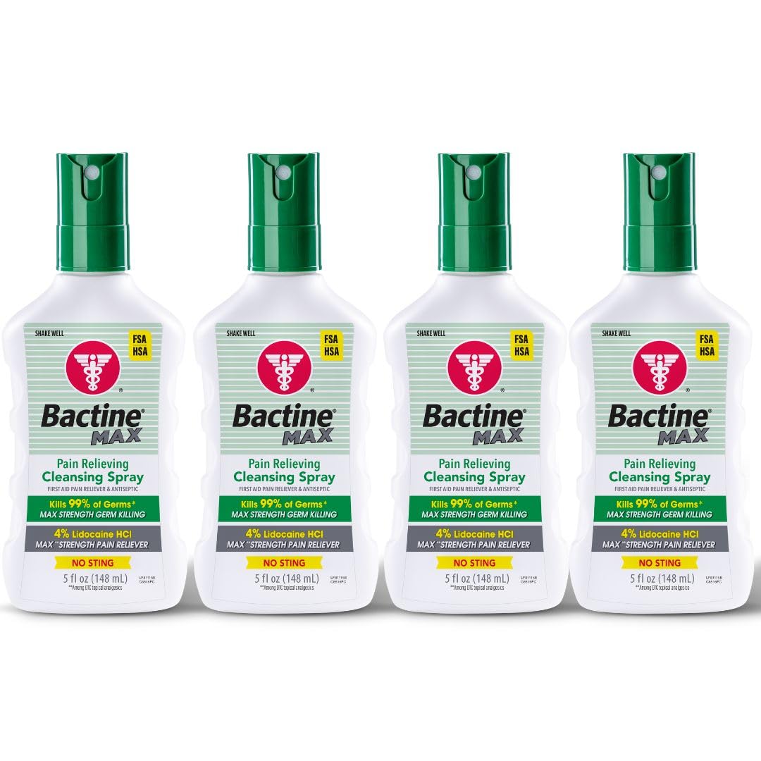 Bactine MAX envase frontal mostrando etiqueta y tamaño, útil para identificar producto