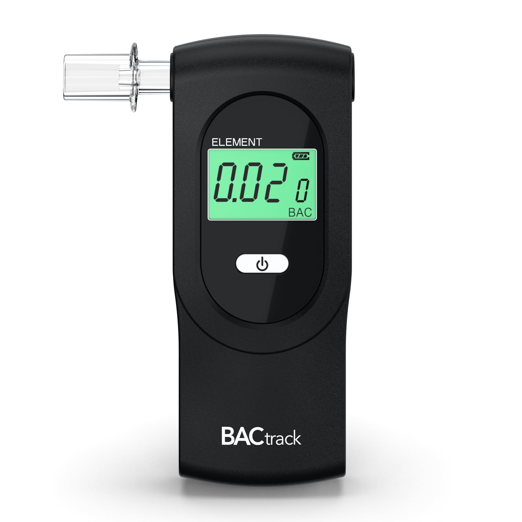 BACtrack Element frontal con empaque mostrando portabilidad y confianza