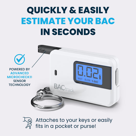 BACtrack Go con boquilla plegada protegida, higiene y transporte seguro
