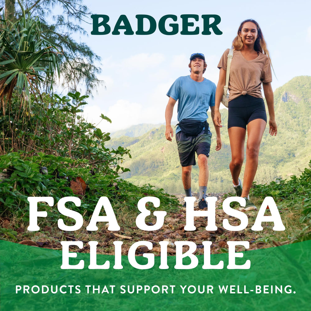 Badger envase sobre fondo eco muestra fabricación con energía solar