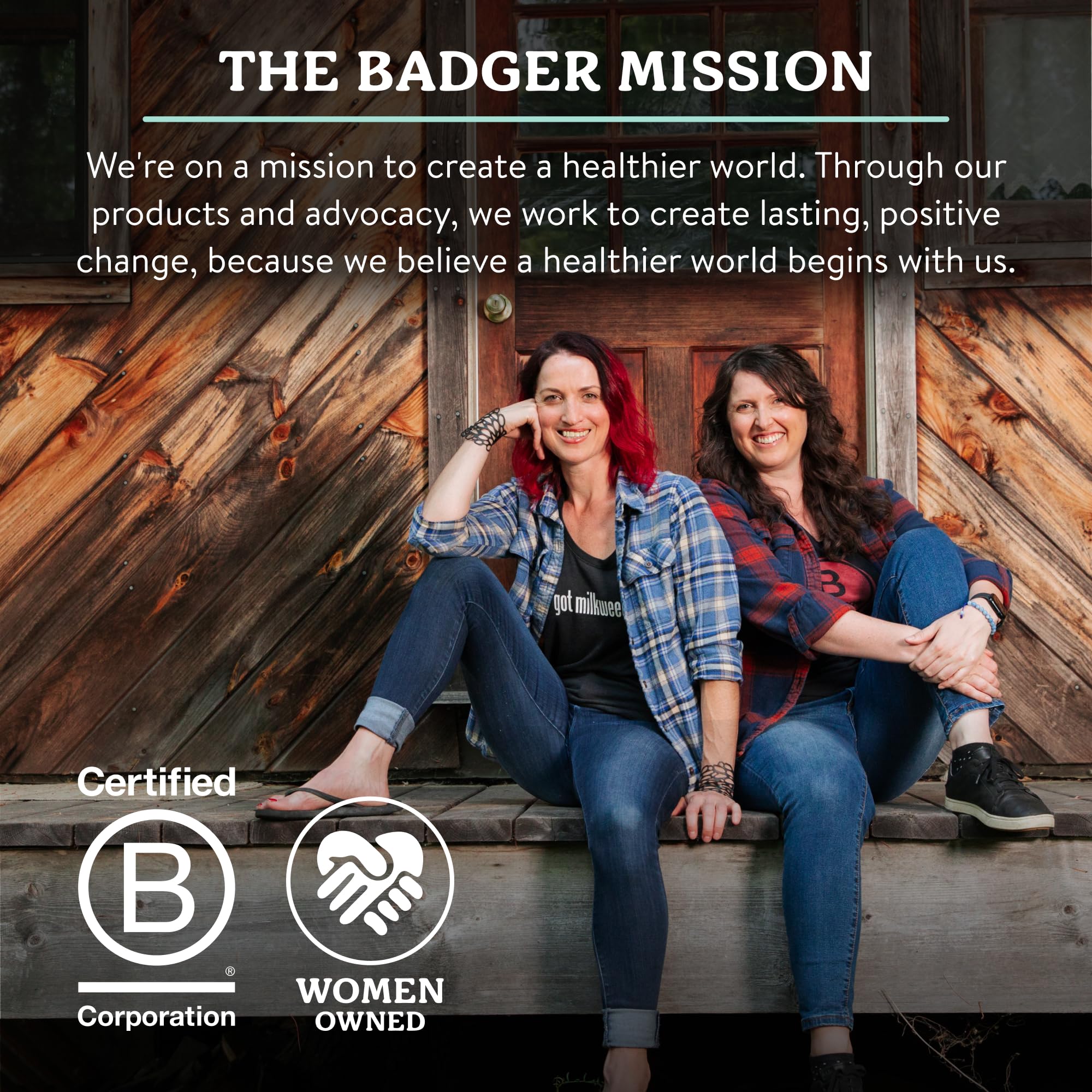 Badger etiqueta con lista de ingredientes orgánicos y beneficios