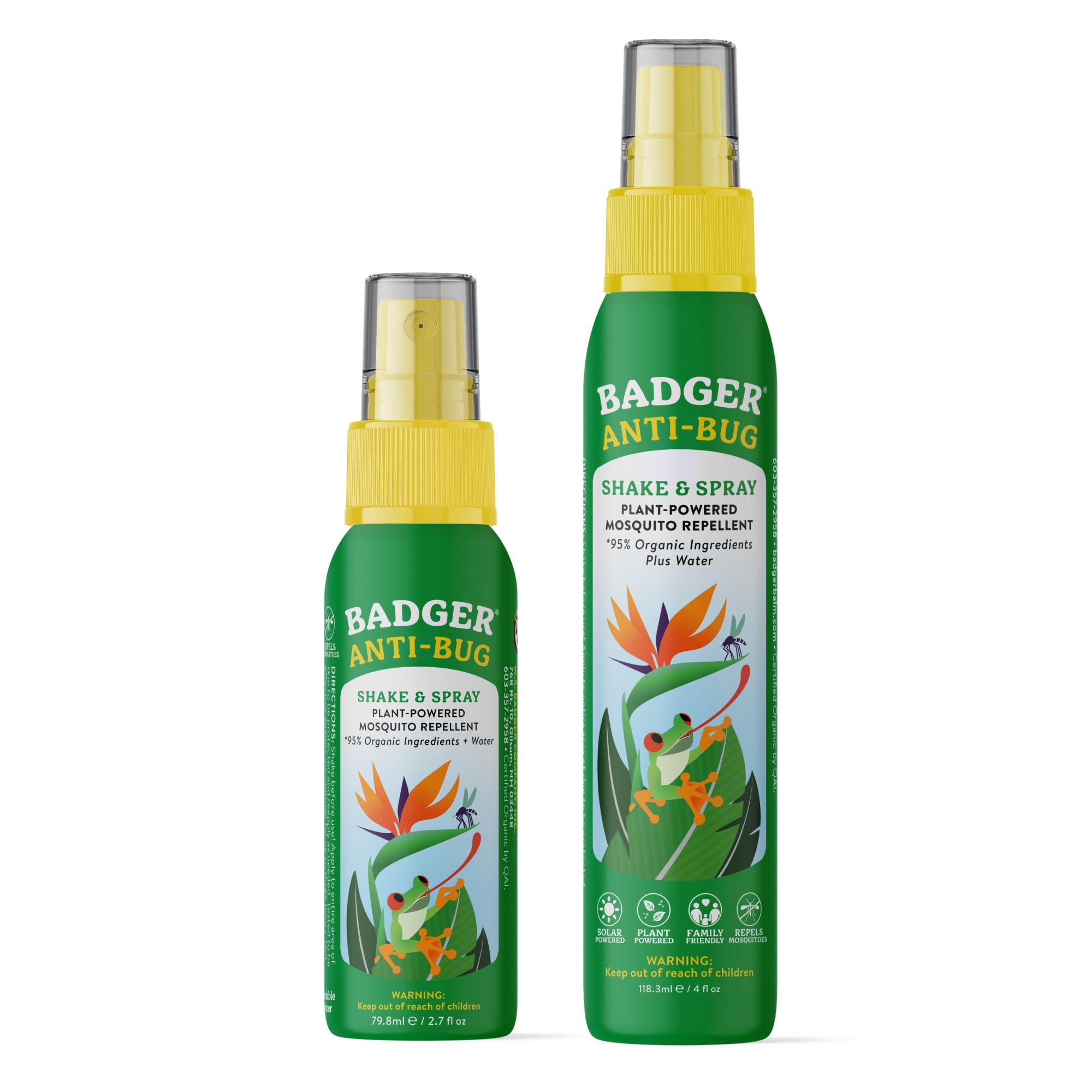 Badger frontal mostrando el pack 4 fl oz y 2.7 fl oz con diseño y beneficios visibles