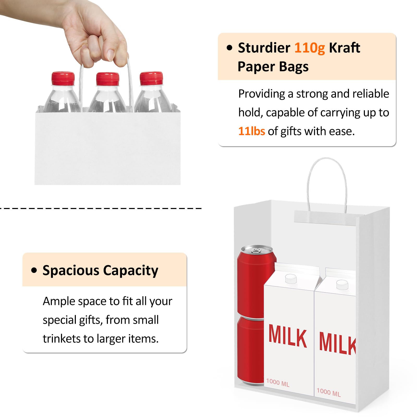BagDream base plana sosteniendo productos, estabilidad y capacidad visible