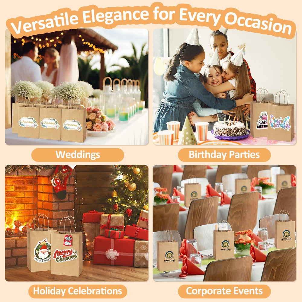BagDream bolsas kraft usadas para envolver regalos en evento mostrando versatilidad