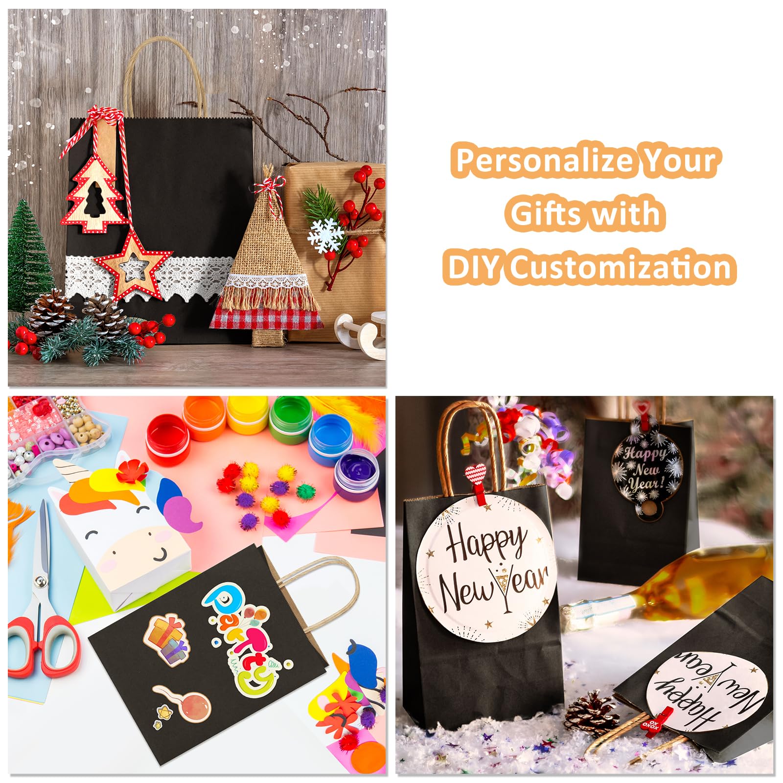 BagDream bolsas en uso con pequeños regalos dentro, presentación elegante y práctica