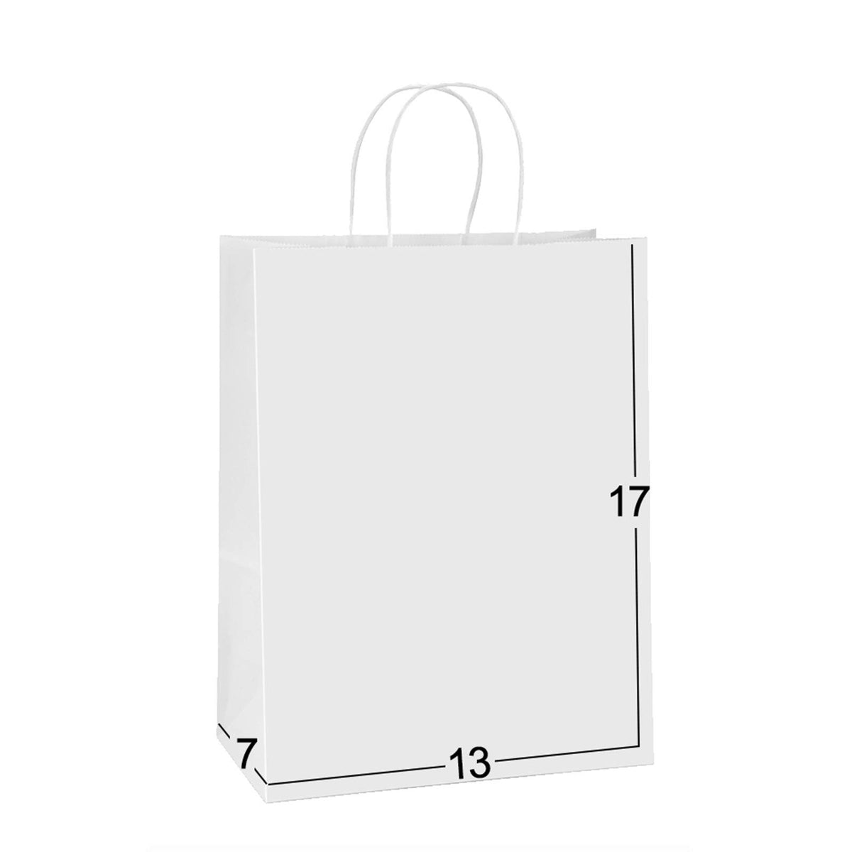 BagDream vista frontal paquete de 50 bolsas blancas, apariencia profesional