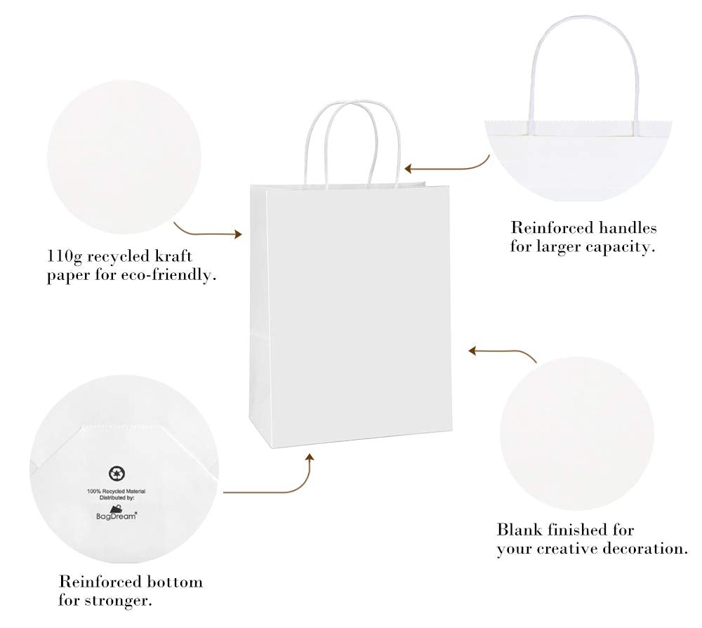 BagDream textura del papel kraft blanco, superficie lisa para personalizar