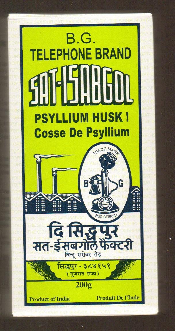 Baidyanath Asli Ayurved caja de Sat-Isabgol 200 g mostrando el embalaje y facilidad de uso