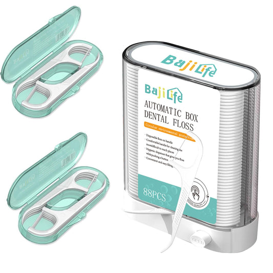 bajilife dispensador frontal compacto protege floss picks y facilita uso