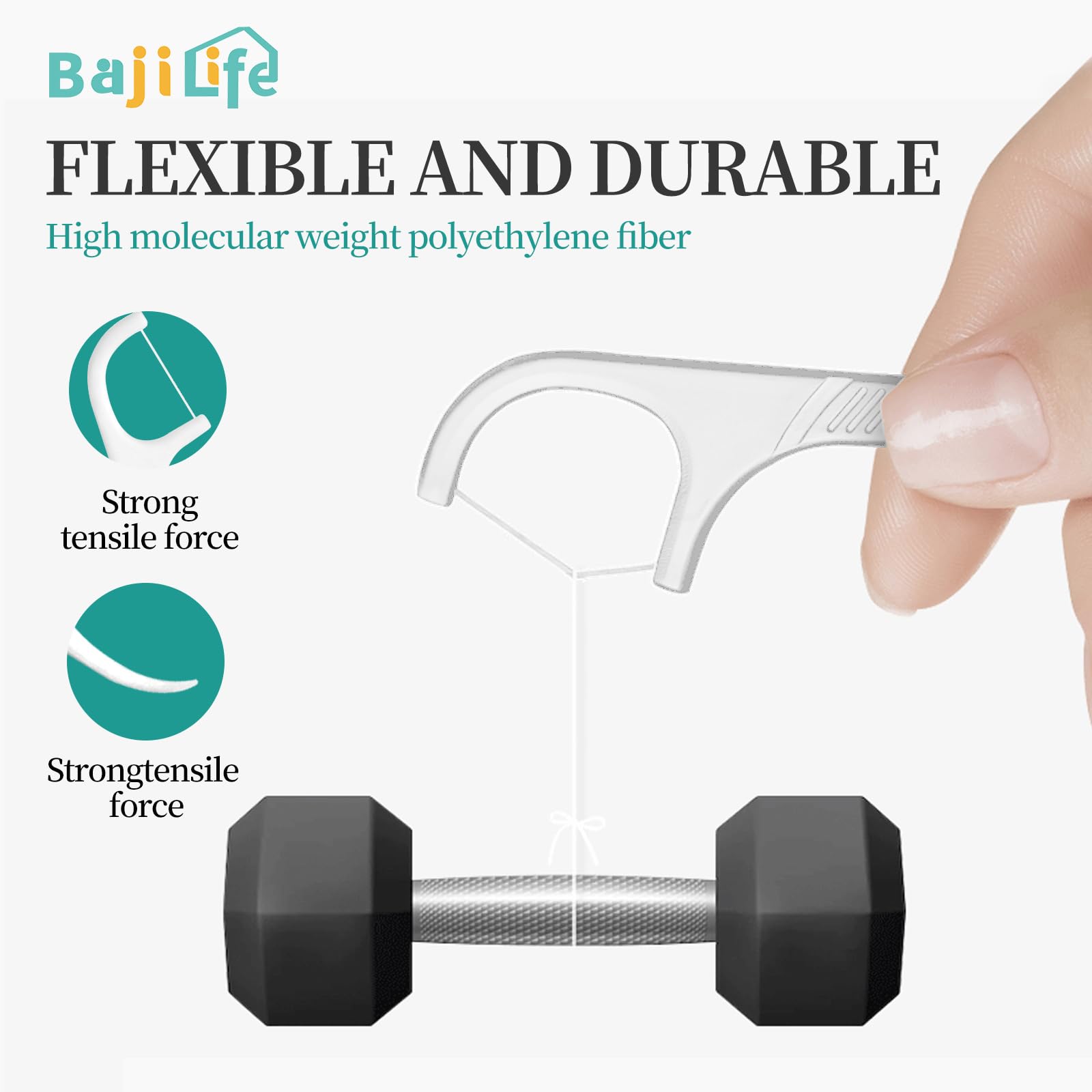 bajilife close-up del mango convexo para mejor agarre y control