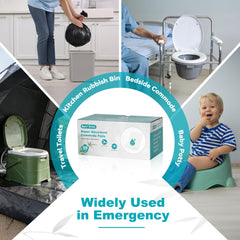 Centro de almohadilla BakeToilet mostrando gelificador que bloquea líquido