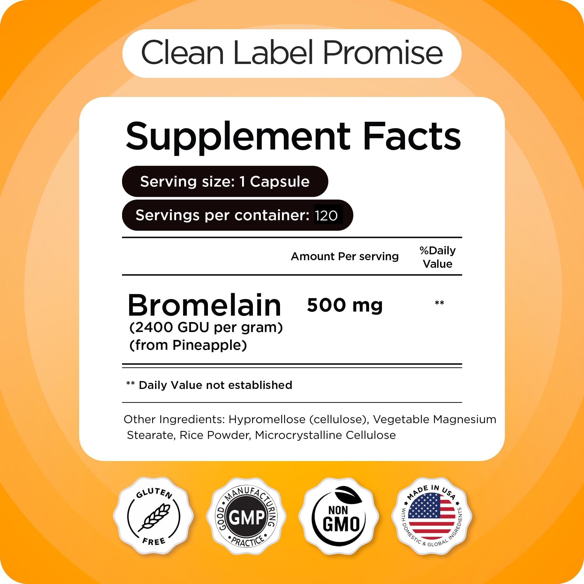 Cápsula Balancebreens abierta mostrando polvo de bromelina y potencia estandarizada