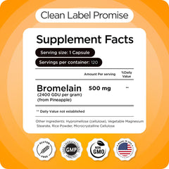 Cápsula Balancebreens abierta mostrando polvo de bromelina y potencia estandarizada