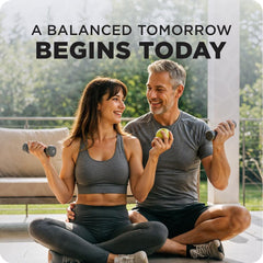 A glass of water beside Balancebreens melatonin tablet for convenient use.