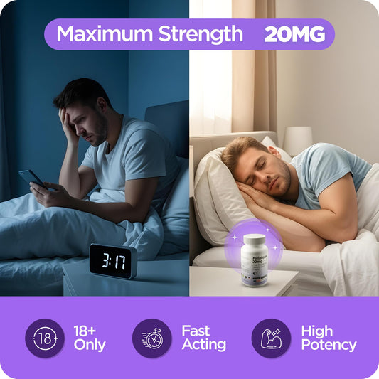 Balancebreens Melatonina 20 mg, tabletas de disolución rápida para dormir mejor