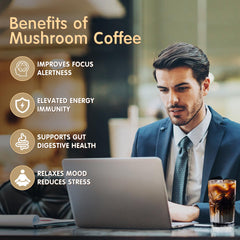 Balincer latte de mushroom coffee cremoso, sabor suave y nutritivo