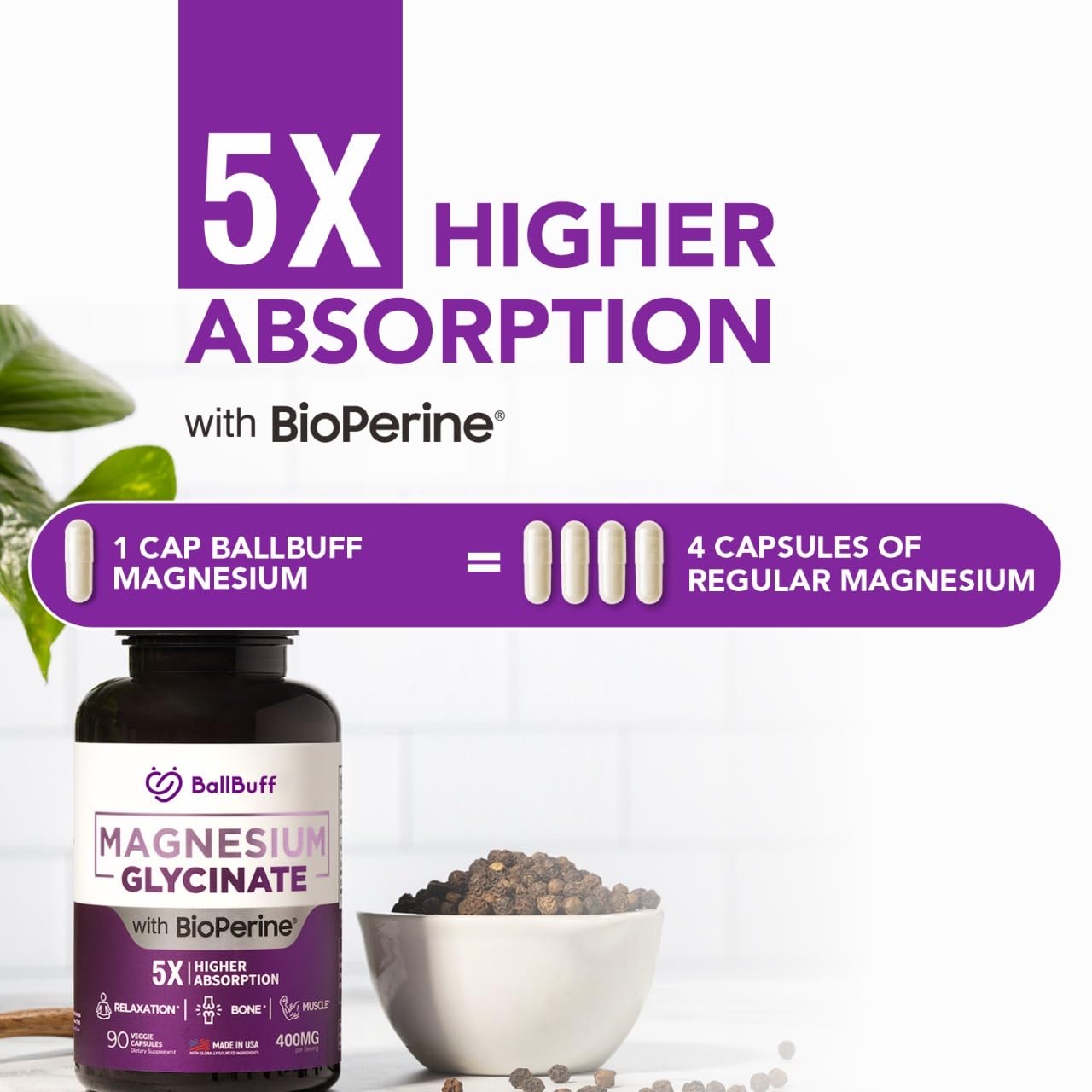 BallBuff primer plano de textura de cápsula vegetal mostrando pureza y fácil digestión