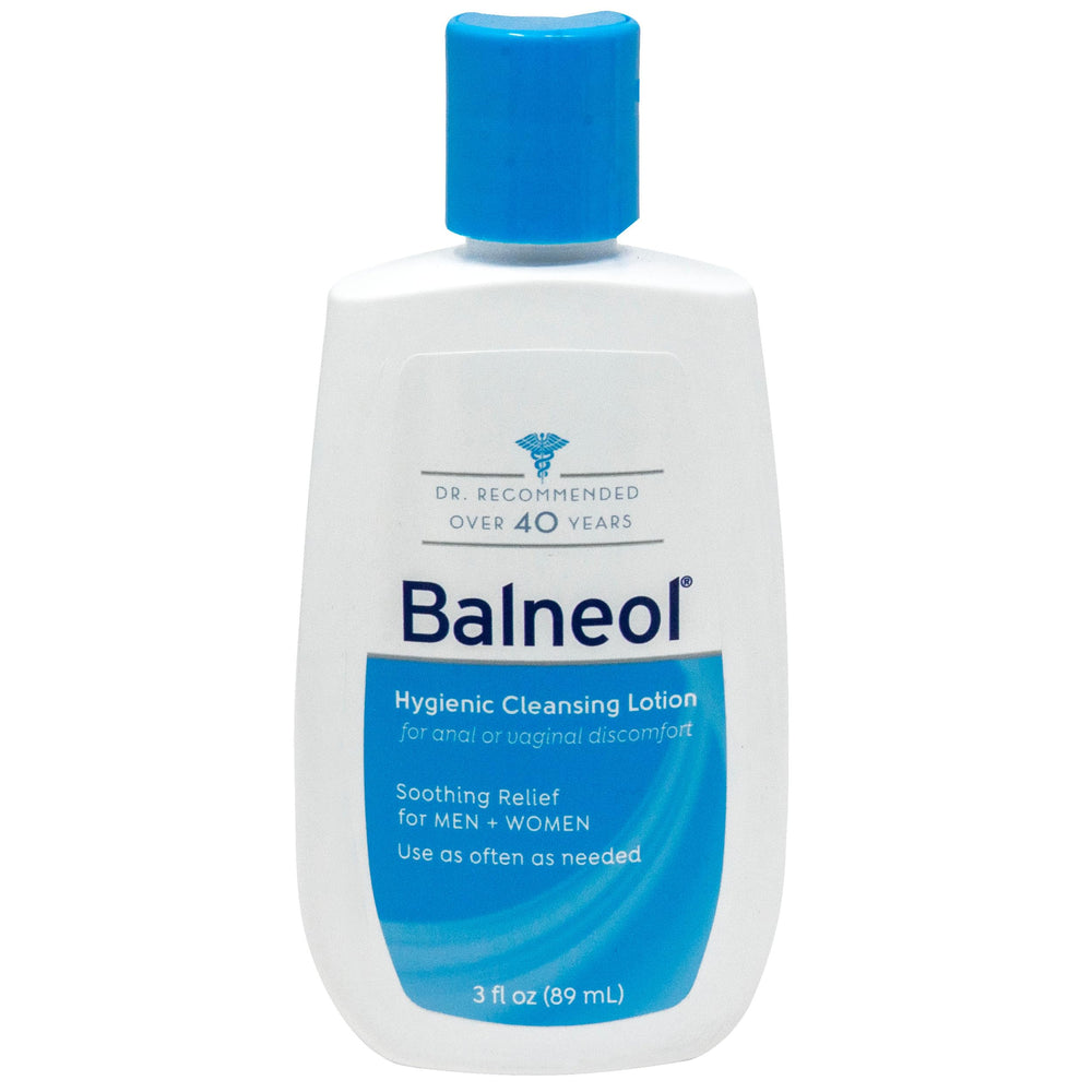 Balneol envase frontal 3 oz mostrando etiqueta y fácil transporte