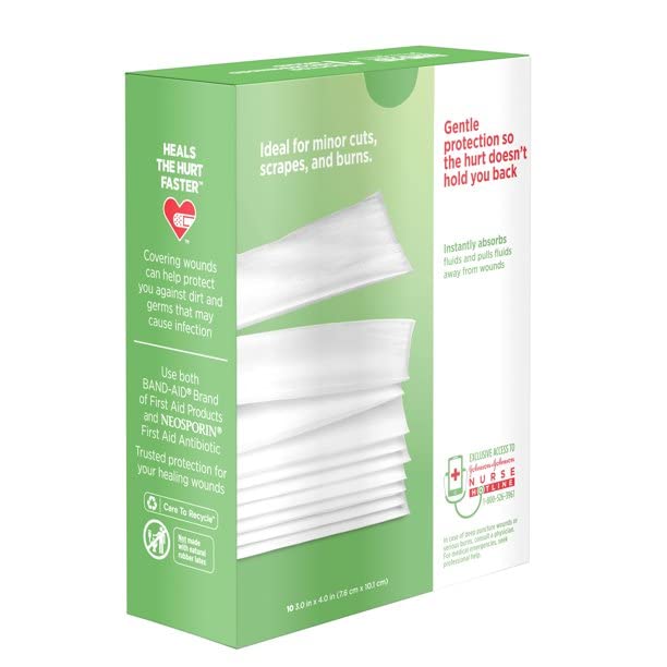Band-Aid comparación de tamaño con regla mostrando dimensiones 3x4 pulgadas