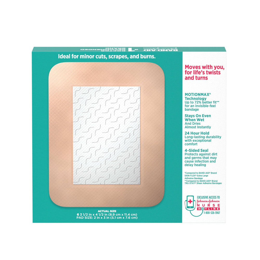 Band-Aid comparación de tamaño con regla, cubre heridas grandes