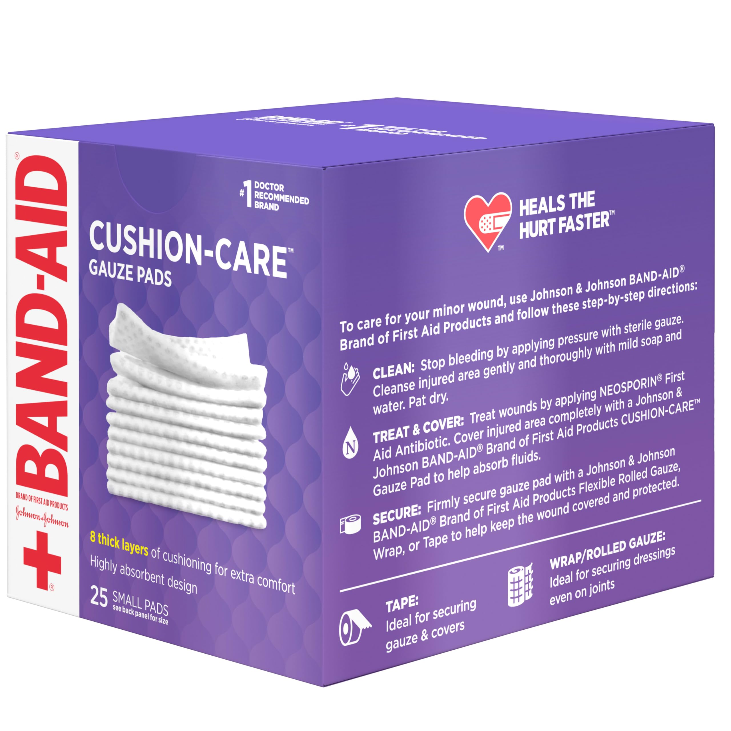 Band-Aid tamaño 2x2 comparado con mano para referencia de escala