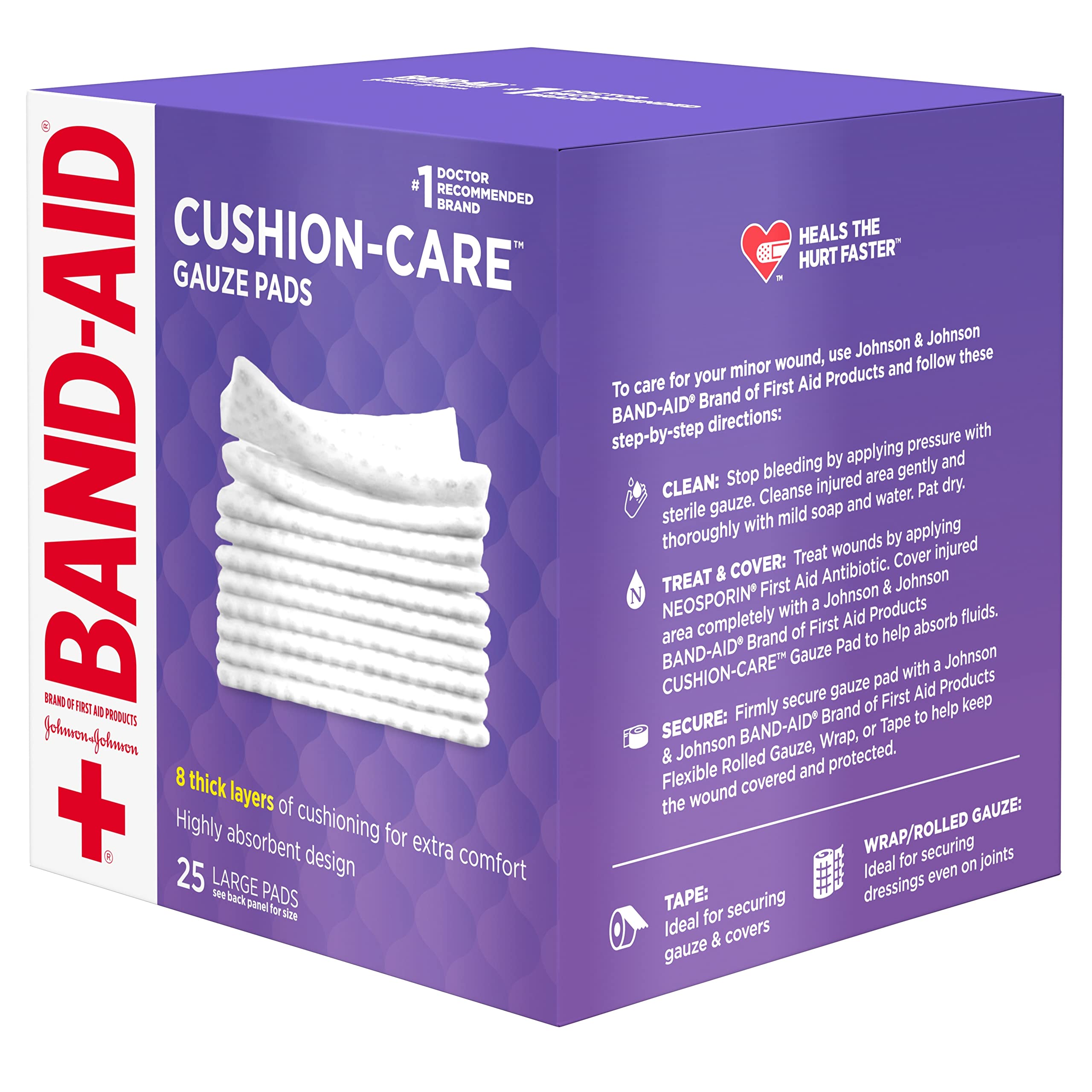 Band-Aid gasa junto a mano para comparar tamaño y cobertura efectiva