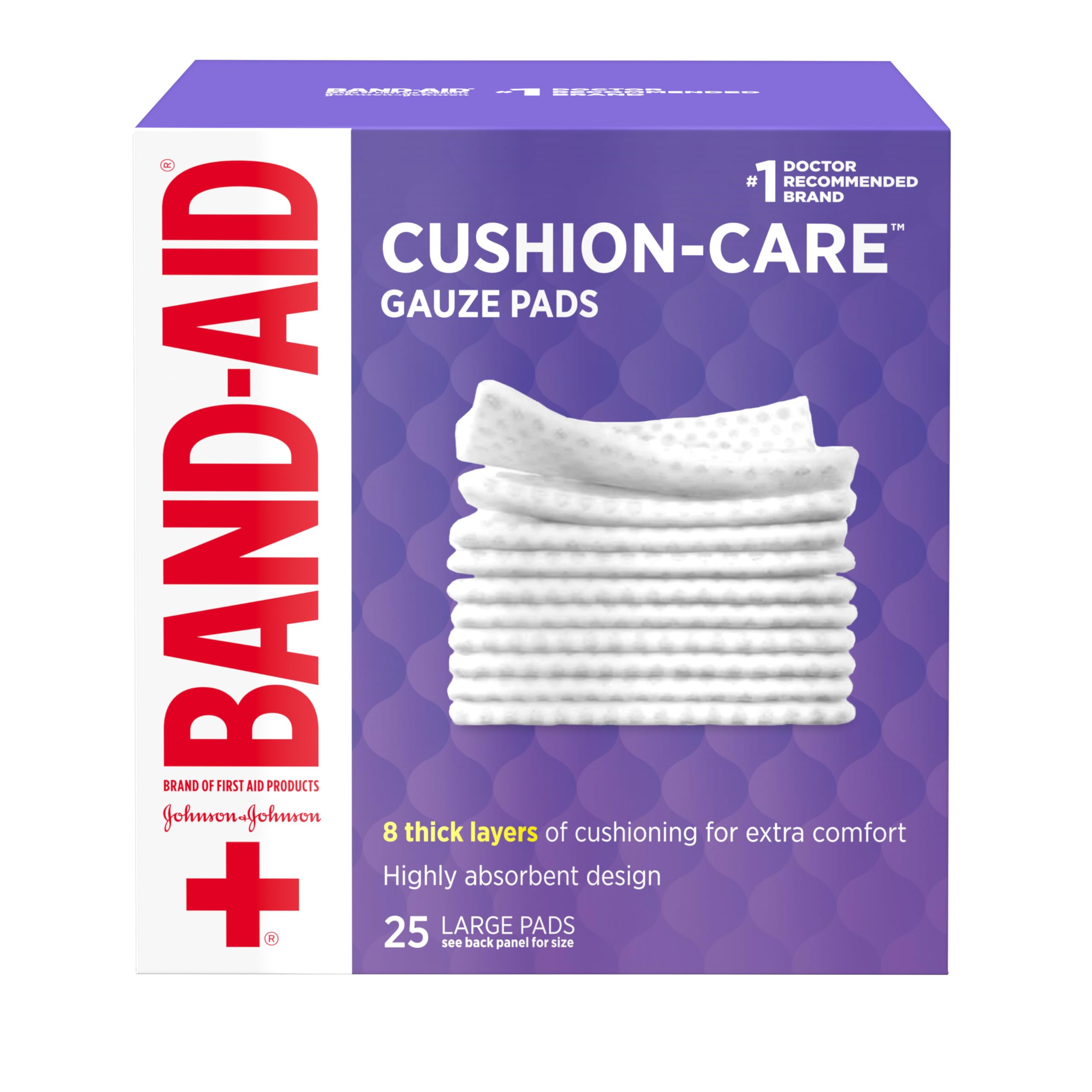 Band-Aid presentacion frontal que muestra paquete de 25 y beneficio de protección