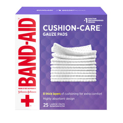 Band-Aid presentacion frontal que muestra paquete de 25 y beneficio de protección