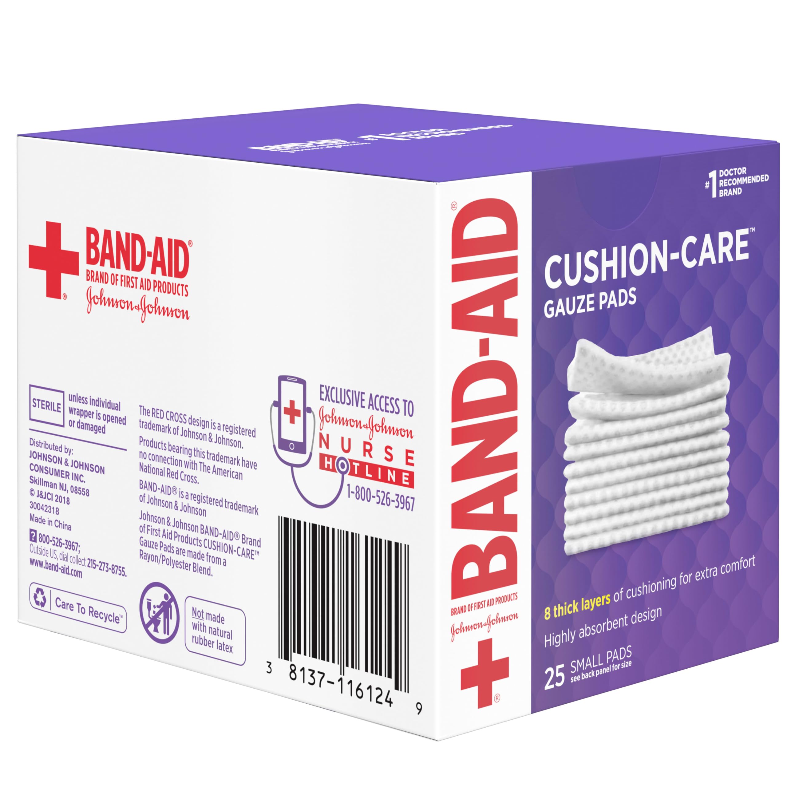 Band-Aid empaque lateral con instrucciones y sin látex visible