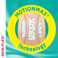 Band-Aid en uso sobre rodilla doblada, flexibilidad y ajuste