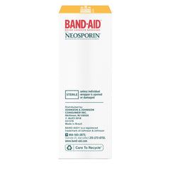 Band-Aid etiqueta con ingredientes y uso recomendado visible en el envase
