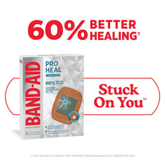 Band-Aid Pro Heal aplicación en mano mostrando fácil colocación y sello seguro