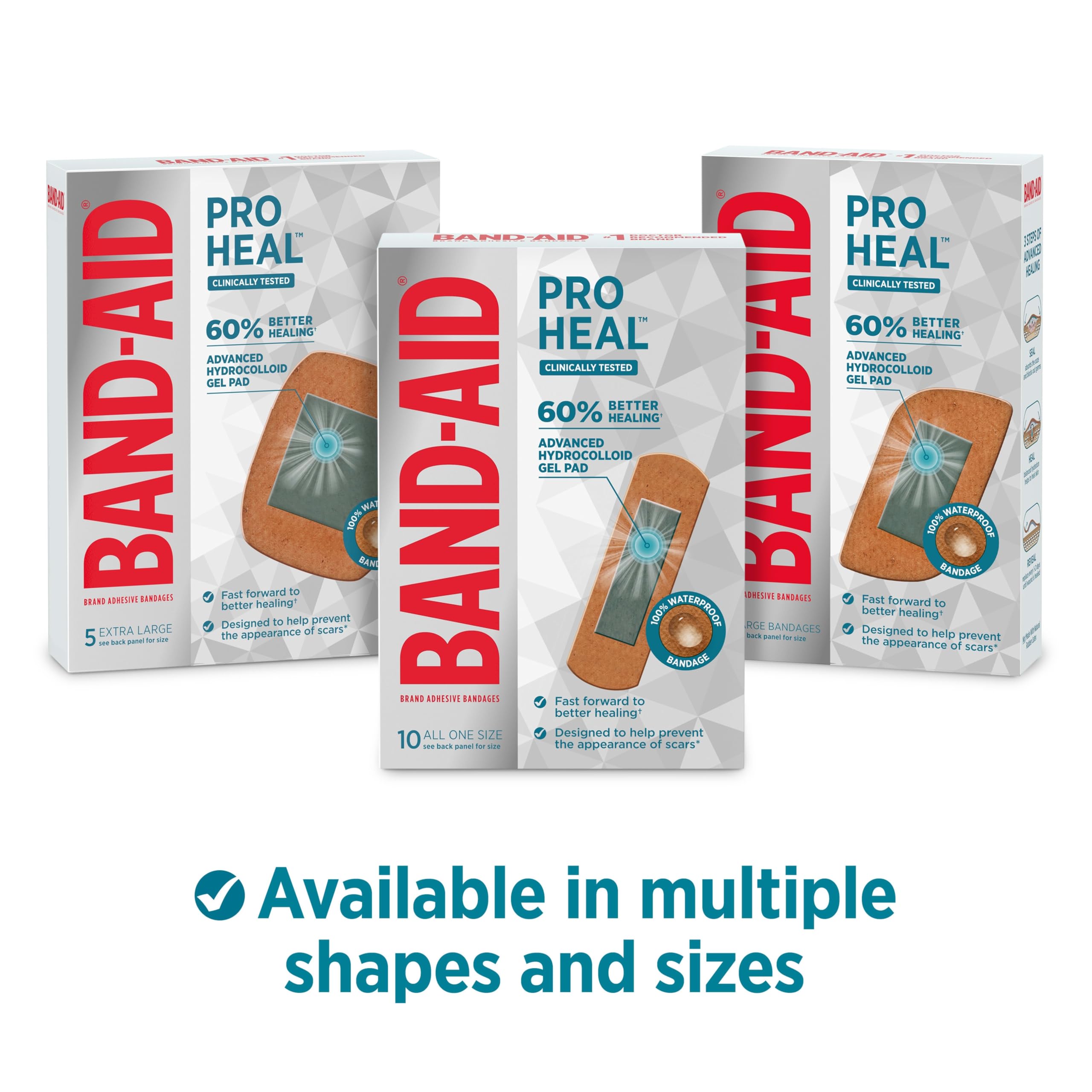 Band-Aid Pro Heal empaque individual esterilizado para uso higiénico y portátil