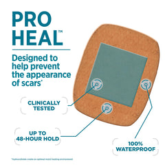 Band-Aid Pro Heal vendaje en persona durante ducha demostrando resistencia al agua