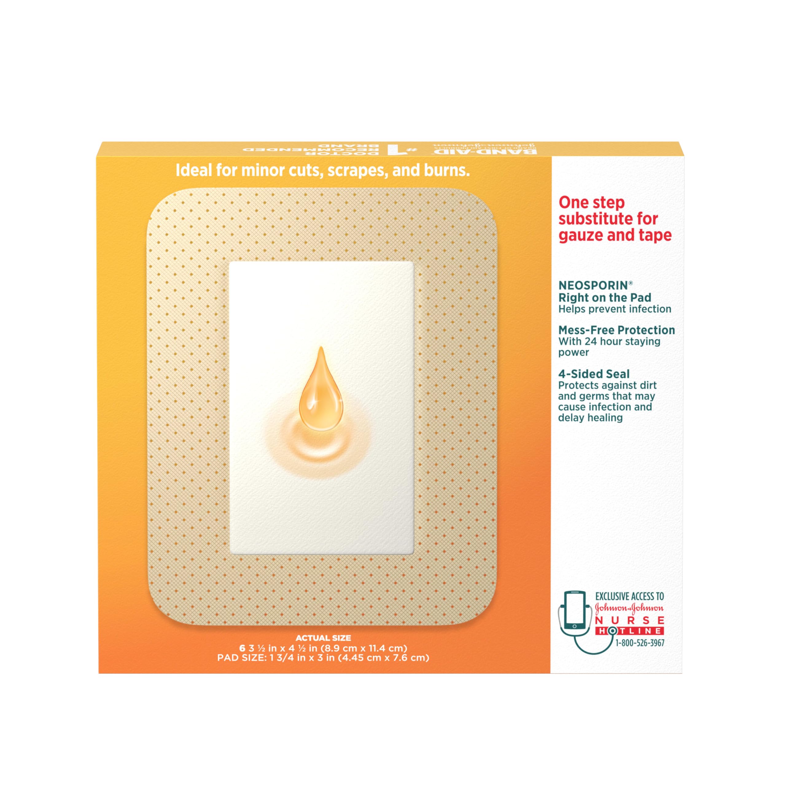 Band-Aid comparación de tamaño con una regla para visualizar la cobertura grande