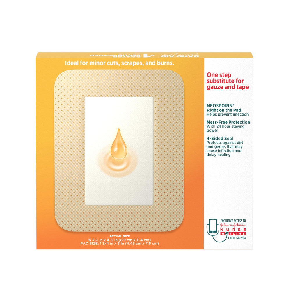 Band-Aid comparación de tamaño con una regla para visualizar la cobertura grande