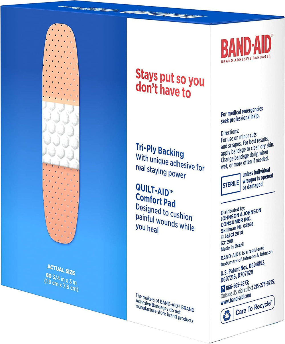 Comparación de tamaño Band-Aid junto a una moneda para escala práctica