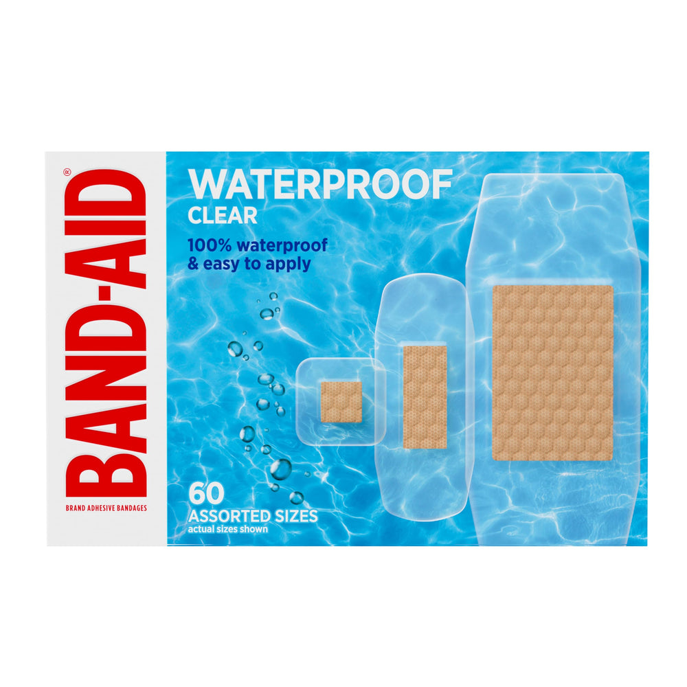 Band-Aid frente de caja mostrando 60 unidades y practicidad