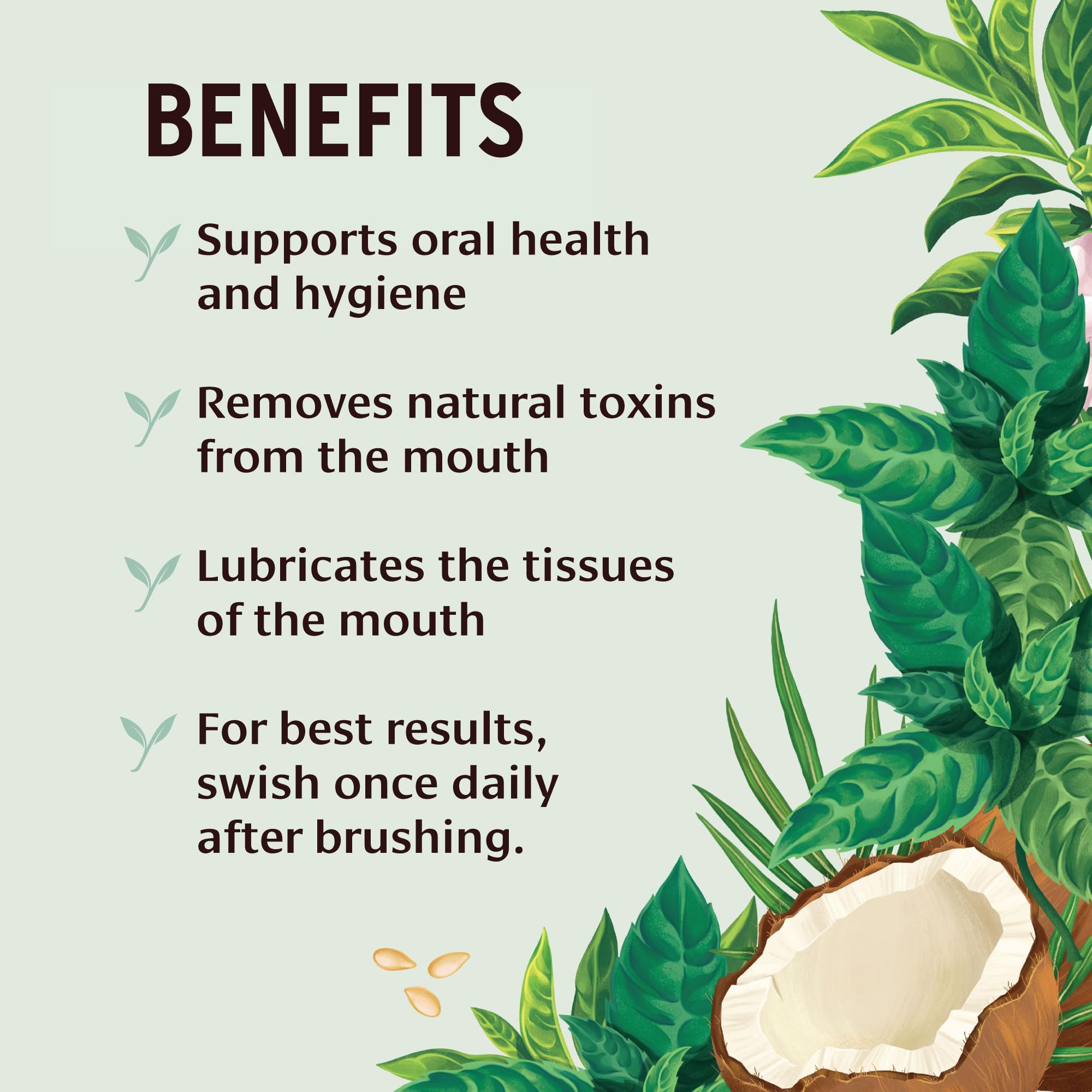Banyan Botanicals etiqueta en primer plano con lista orgánica y garantía de pureza