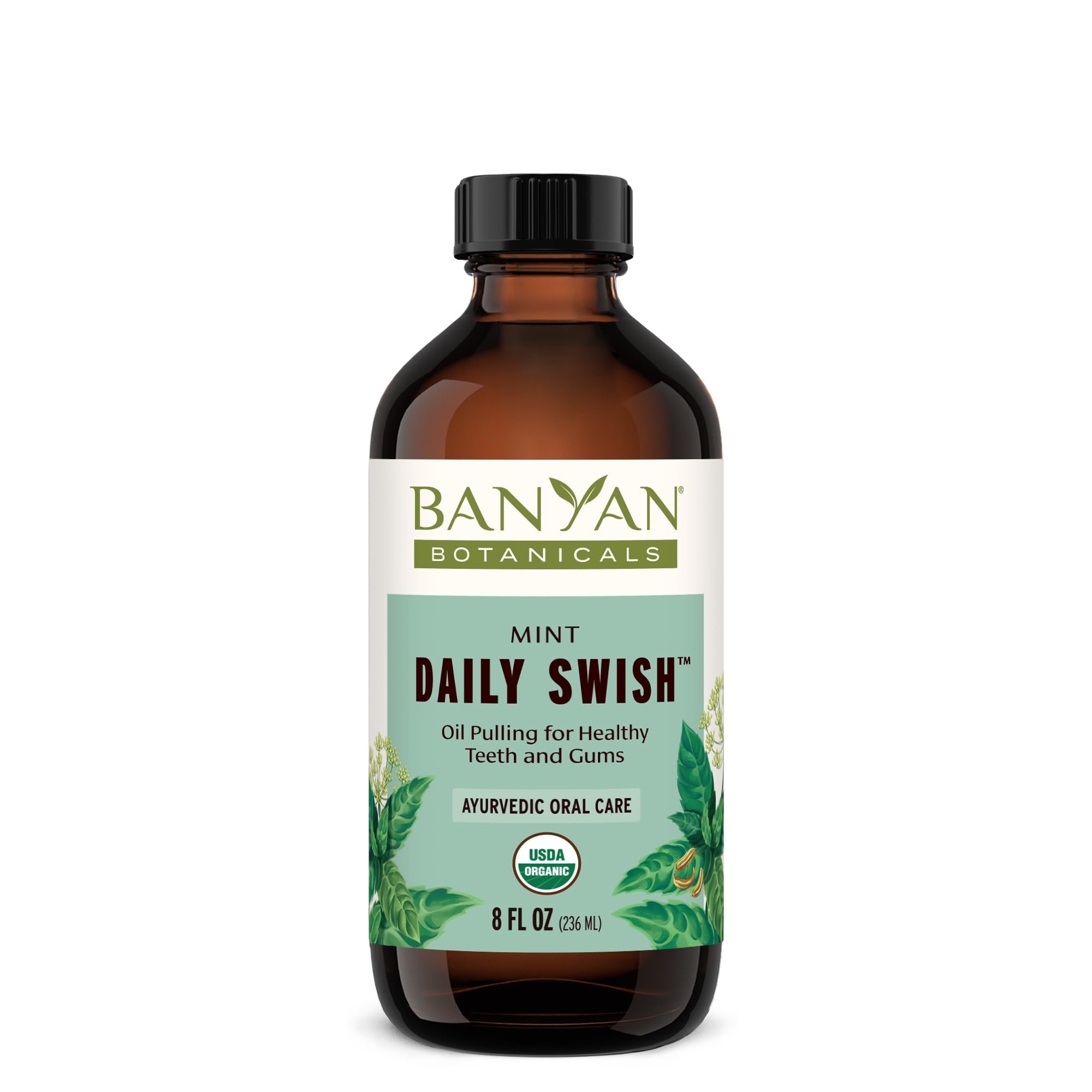 Banyan Botanicals botella frontal mostrando diseño y beneficio de limpieza profunda