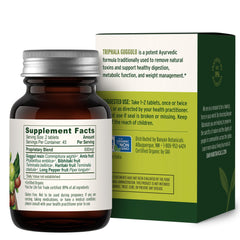 Banyan Botanicals vista lateral del frasco de 90 tabletas resaltando cantidad del envase