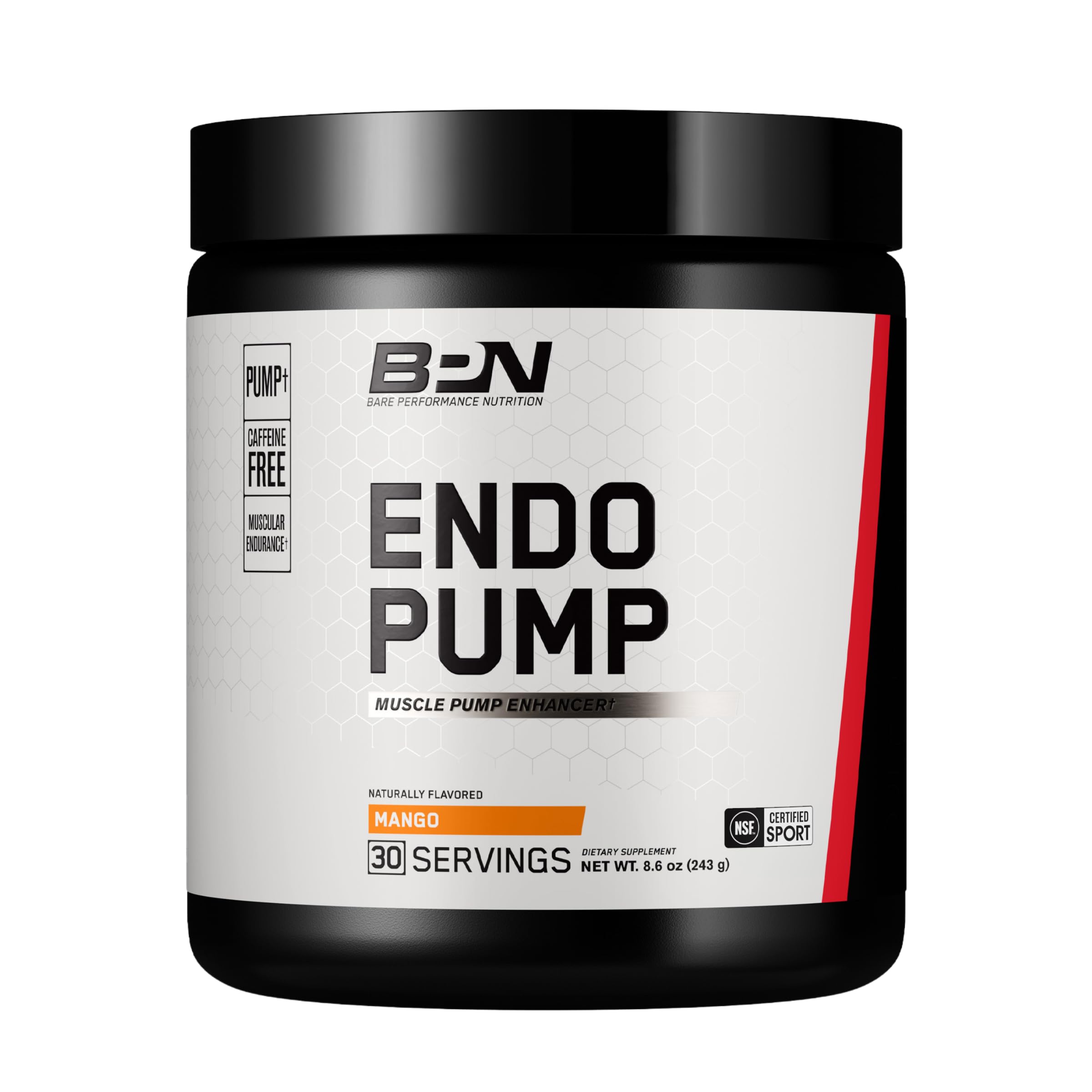 BARE PERFORMANCE NUTRITION bote EndoPump vista frontal y beneficios