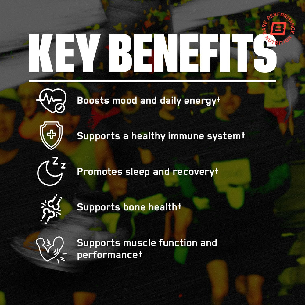 BARE PERFORMANCE NUTRITION frasco abierto con cápsulas en mano para consumo diario