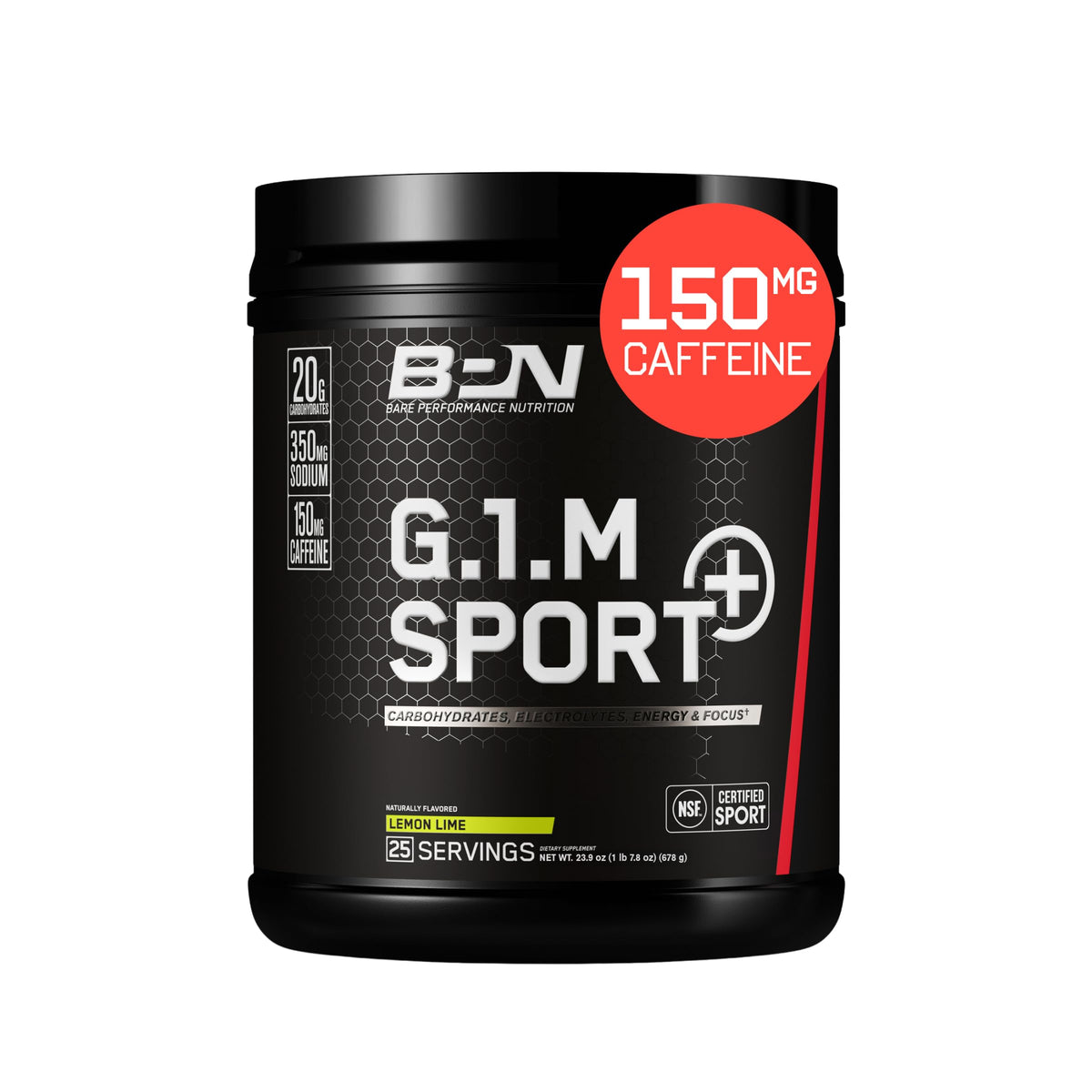 BARE PERFORMANCE NUTRITION bote frontal del pre‑workout lemon lime mostrando diseño y beneficios